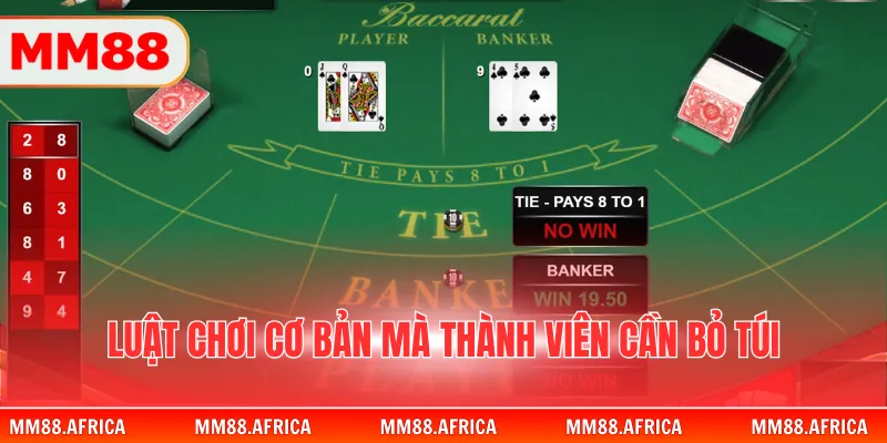Baccarat MM88 – Luật Chơi Chuẩn Và Mẹo Cược Hiệu Quả 3 Luật chơi cơ bản mà thành viên cần bỏ túi